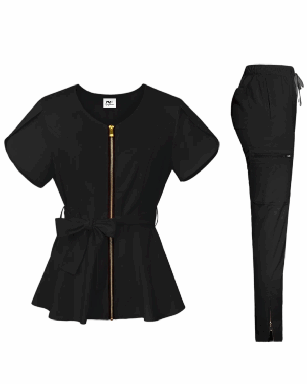 Black tie waist scrubs