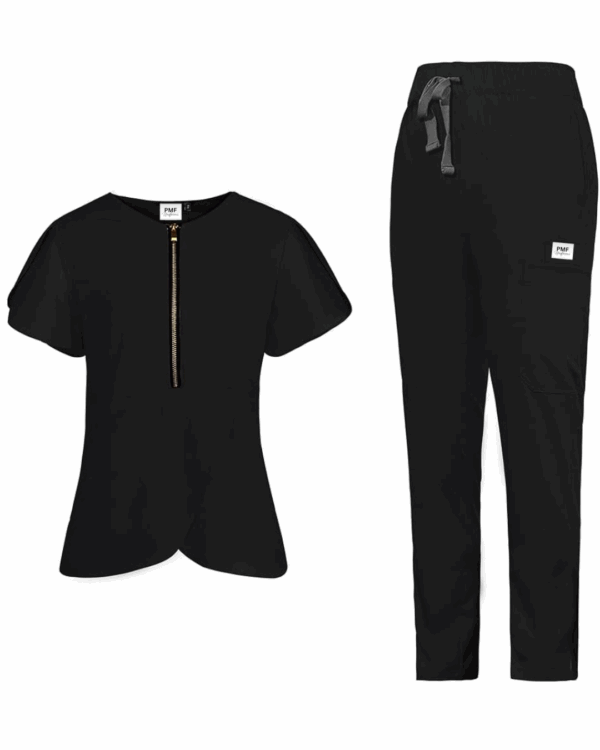 Black peplum scrubs