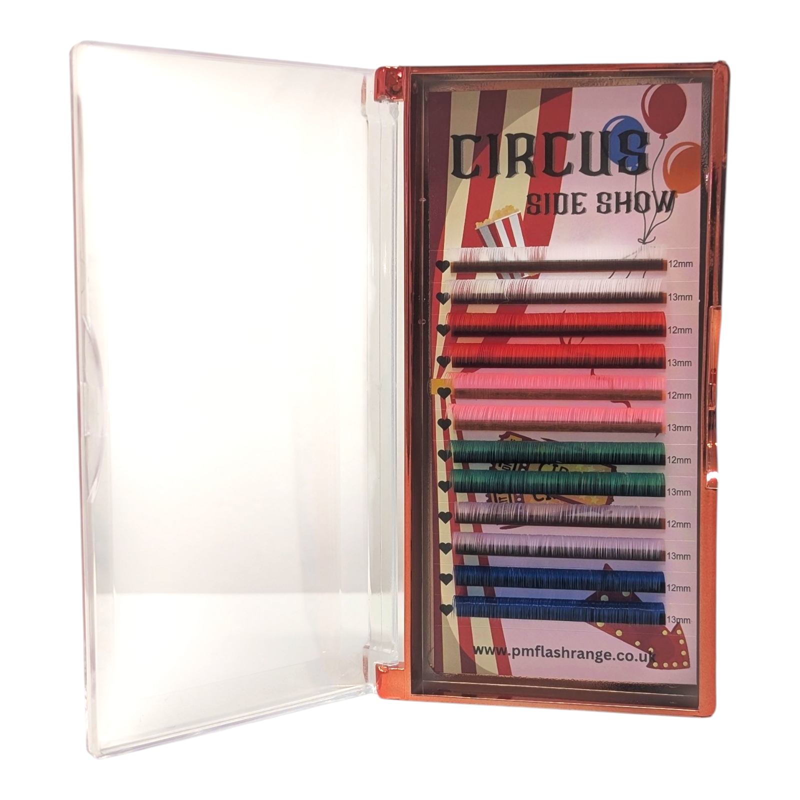 Circus side show - coloured lashes